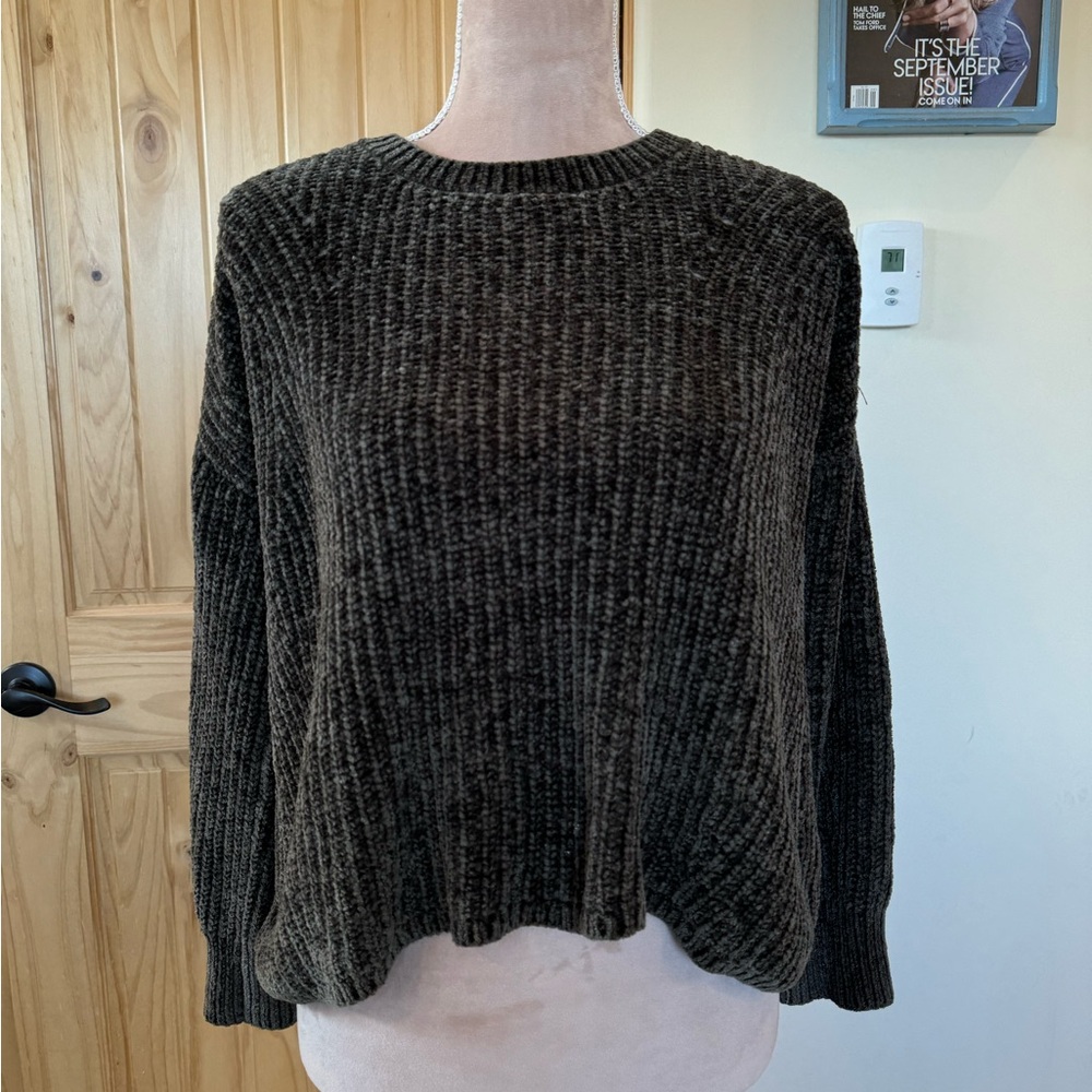 Dark Olive Green Knit Sweater